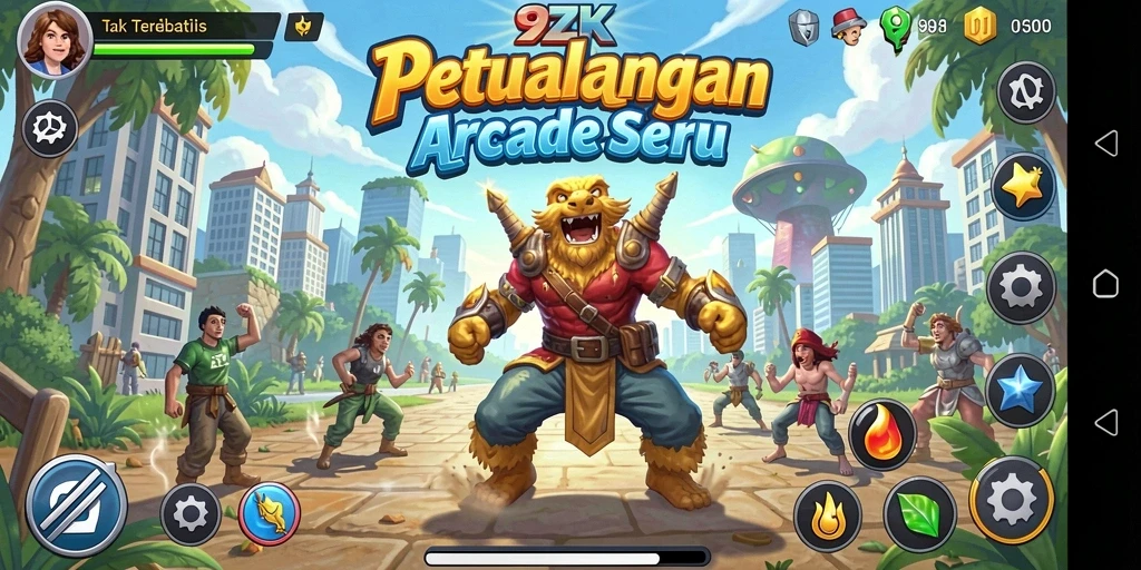Screenshot gameplay 9ZK menampilkan aksi seru di dunia arcade.