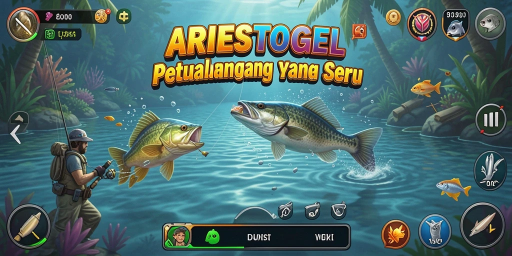 Screenshot ARIESTOGEL menampilkan aksi memancing yang mendebarkan.