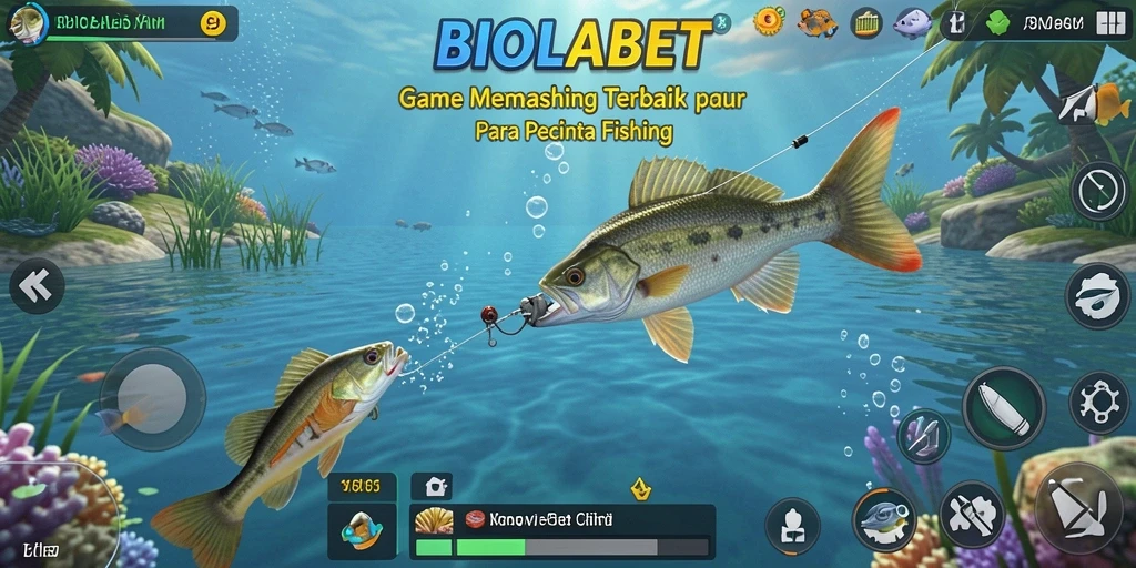 Tampilan gameplay memancing yang seru dan menantang di BIOLABET.