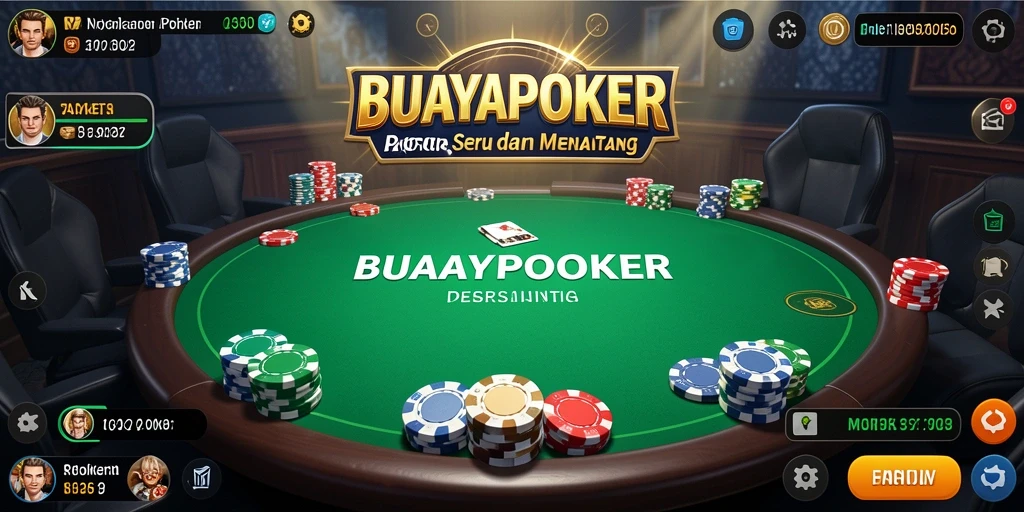 Screenshot utama menunjukkan gameplay poker yang intens dan seru.