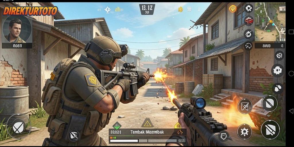 Tangkapan layar menampilkan aksi intens dalam game FPS yang seru.