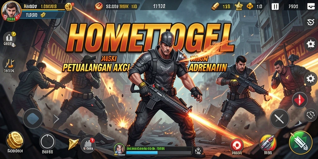Screenshot HOMETOGEL menunjukkan aksi mendebarkan dengan grafis yang menawan.