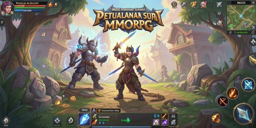 Gameplay epik di dunia fantasi INS55, penuh tantangan dan petualangan.