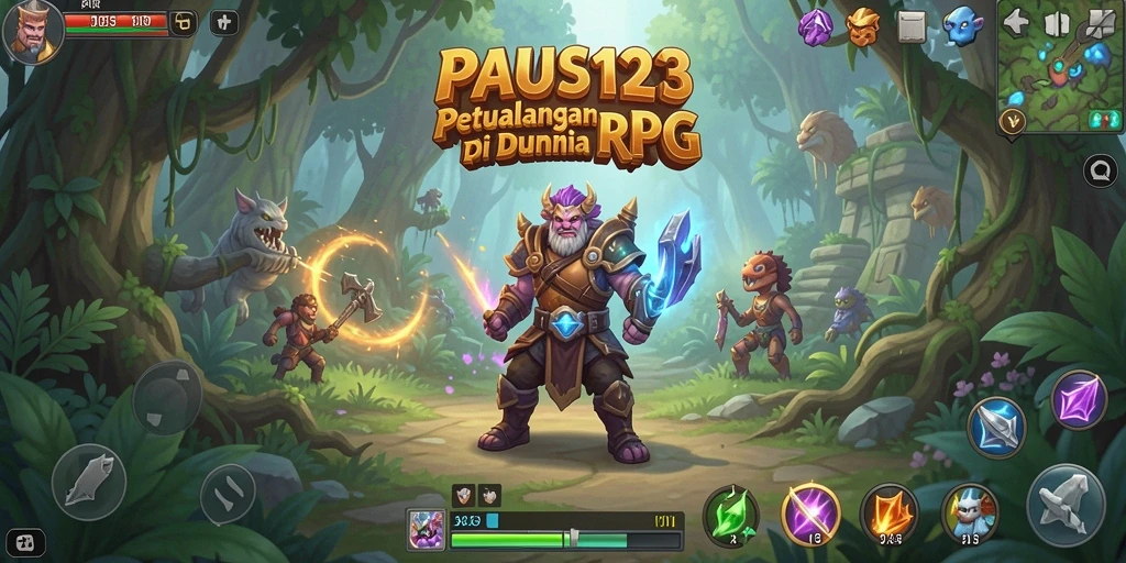 Tampilan utama gameplay PAUS123 dengan pertarungan epik.