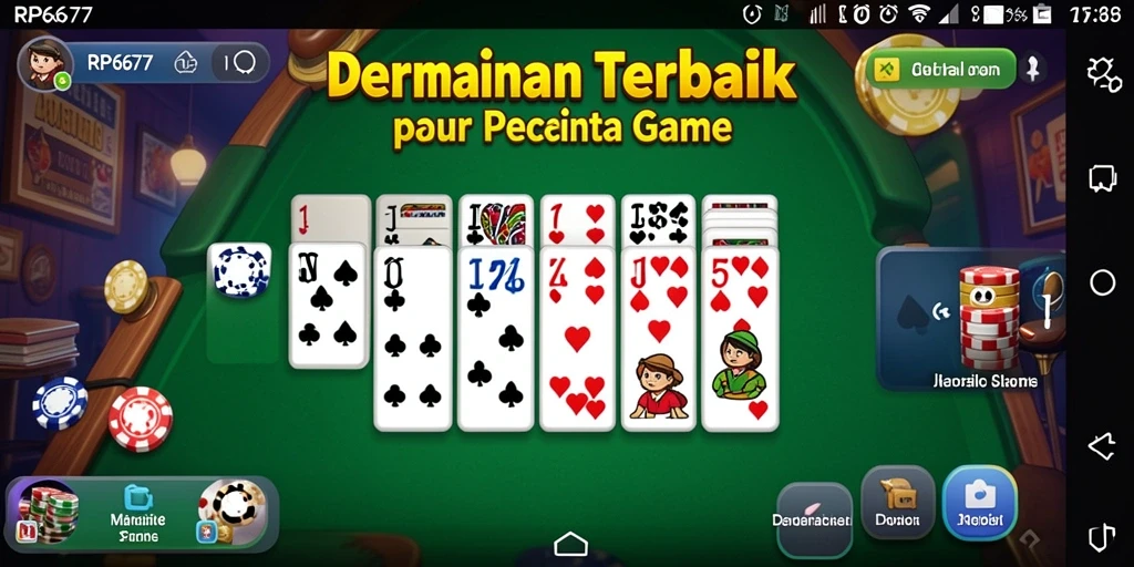 Screenshot utama RP6677 menampilkan aksi seru dari permainan Domino.
