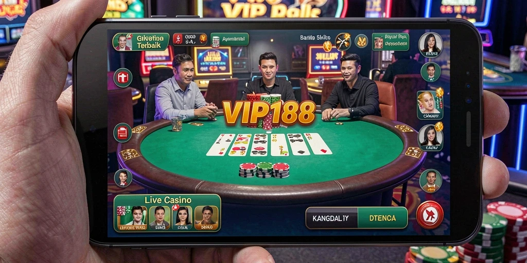 Tampilan gameplay Live Casino VIP188 yang mendebarkan dan interaktif.